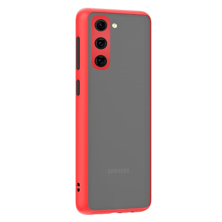 Husa spate pentru Samsung Galaxy S21 FE - Button Case Rosu / Negru