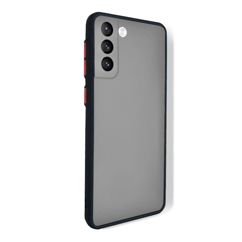 Husa spate pentru Samsung Galaxy S21+ - Button Case Negru / Rosu