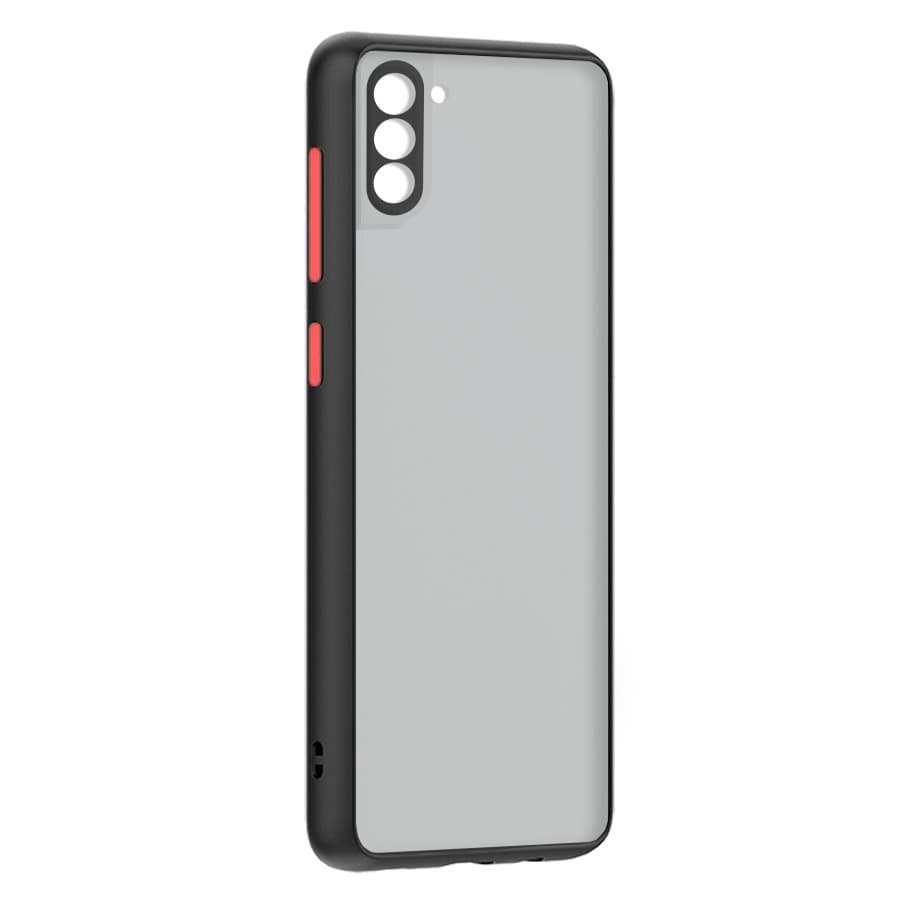 Husa spate pentru Samsung Galaxy S21 - Button Case Negru / Rosu