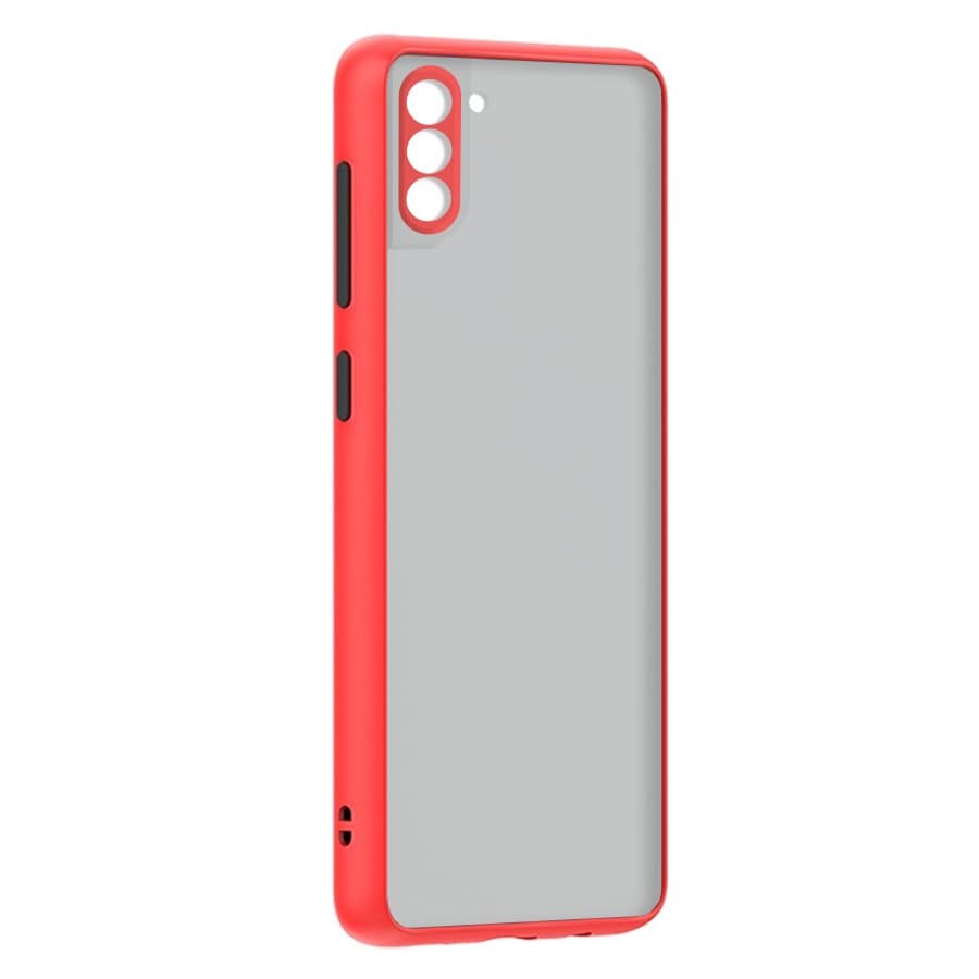Husa spate pentru Samsung Galaxy S21 - Button Case Rosu / Negru