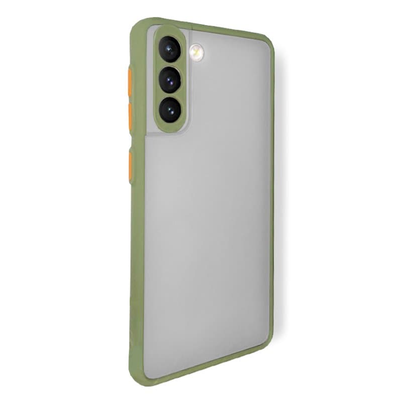 Husa spate pentru Samsung Galaxy S21 - Button Case Army / Portocaliu