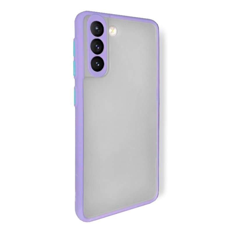 Husa spate pentru Samsung Galaxy S21 - Button Case Mov / Turcoaz