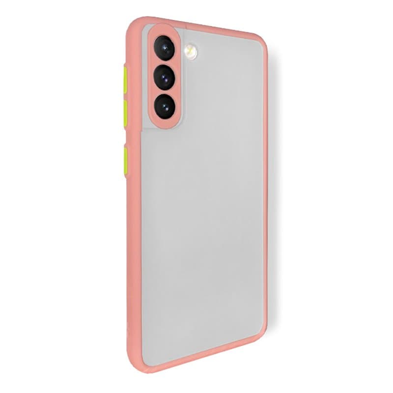 Husa spate pentru Samsung Galaxy S21 - Button Case Roz / Verde