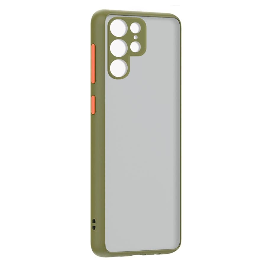 Husa spate pentru Samsung Galaxy S22 Ultra - Button Case Army / Portocaliu