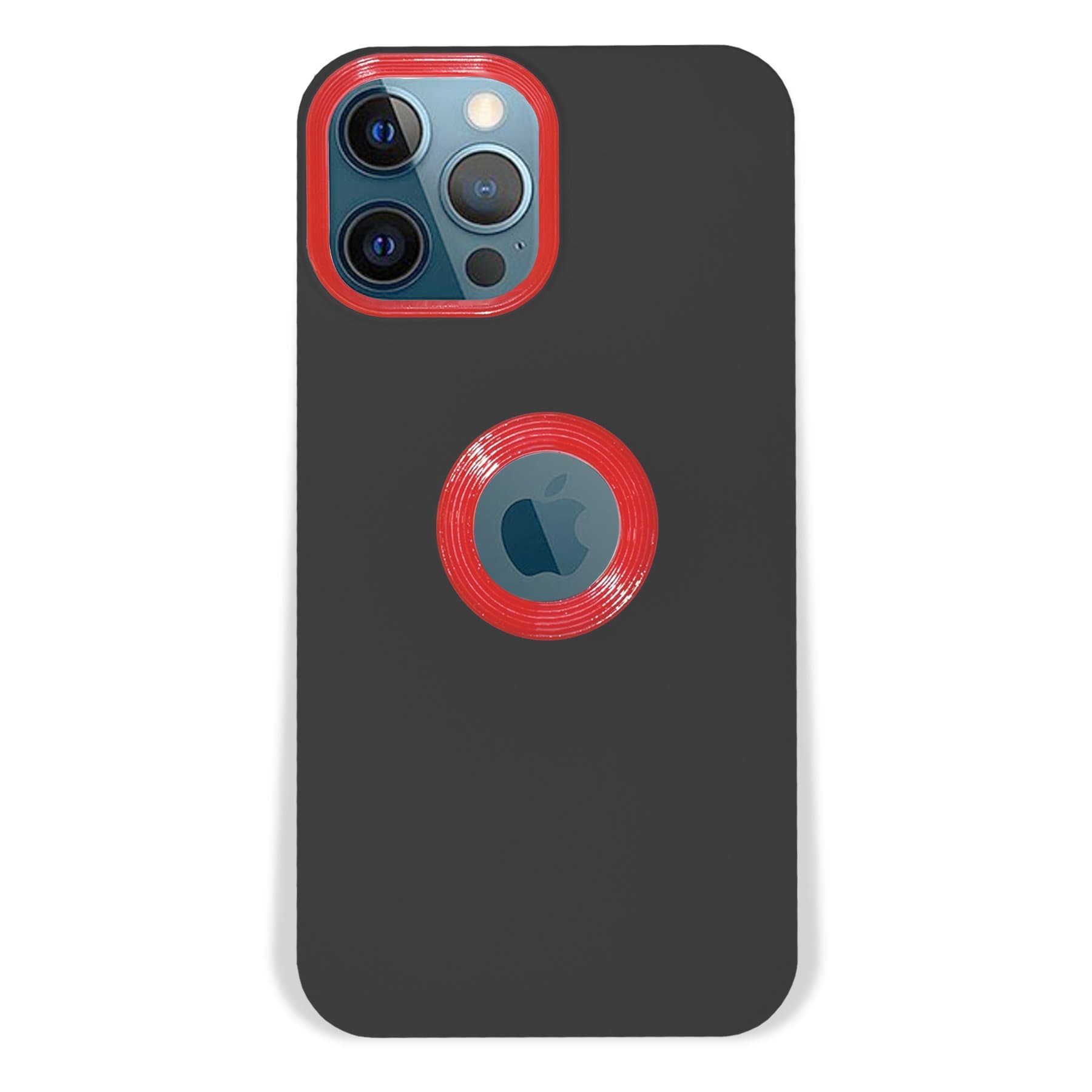 Husa spate pentru iPhone 12 / 12 Pro - Circle Case Negru & Rosu