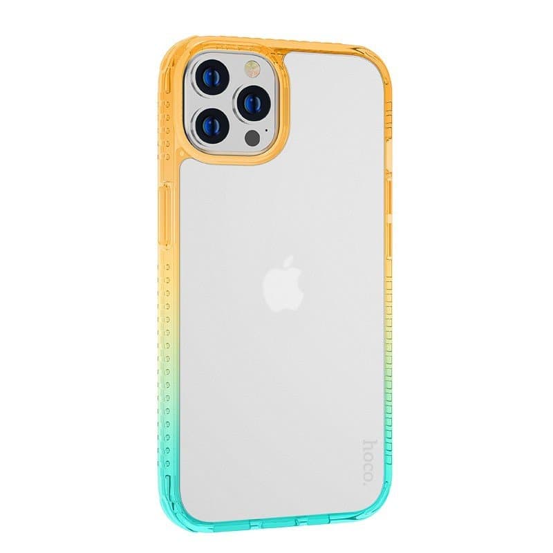 Husa spate pentru iPhone 14 Pro Hoco Crystal - Verde/Portocaliu