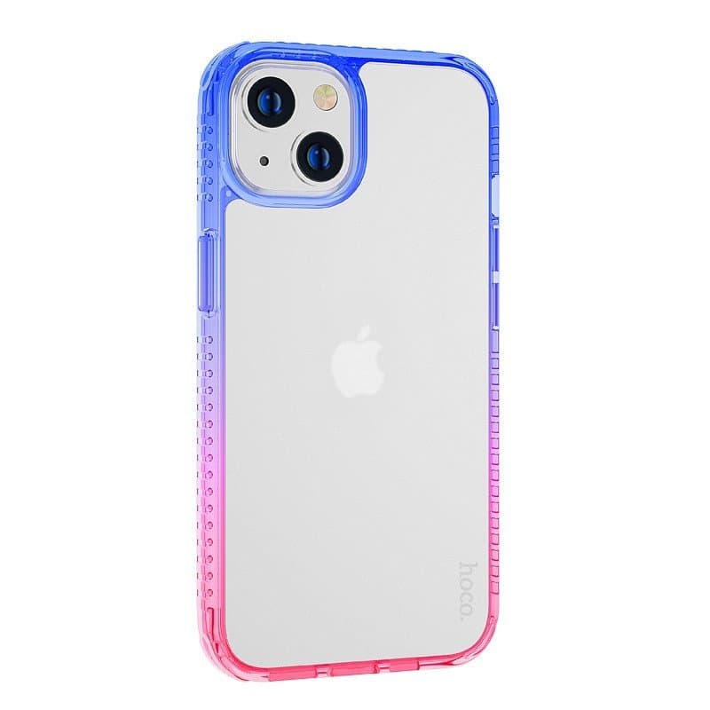 Husa spate pentru iPhone 14 Hoco Crystal - Rosu/Albastru