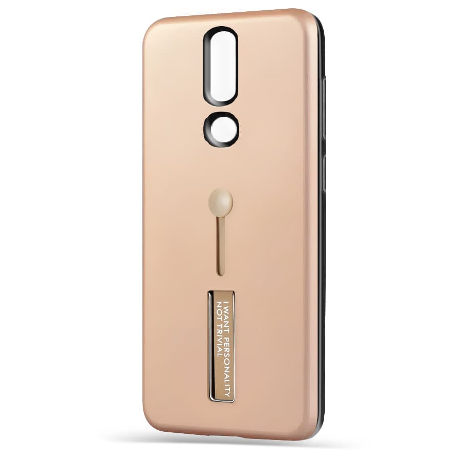 Husa spate pentru Huawei Mate 10 Lite - Hard Case Stand Gold
