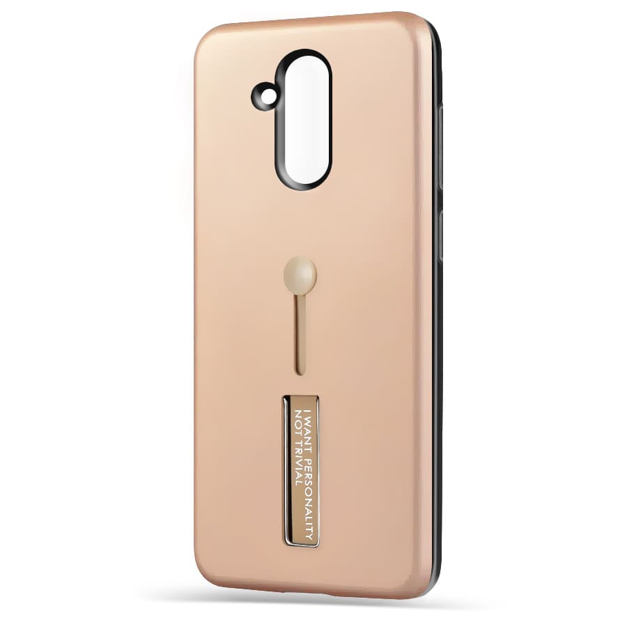 Husa spate pentru Huawei Mate 20 Lite - Hard Case Stand Gold