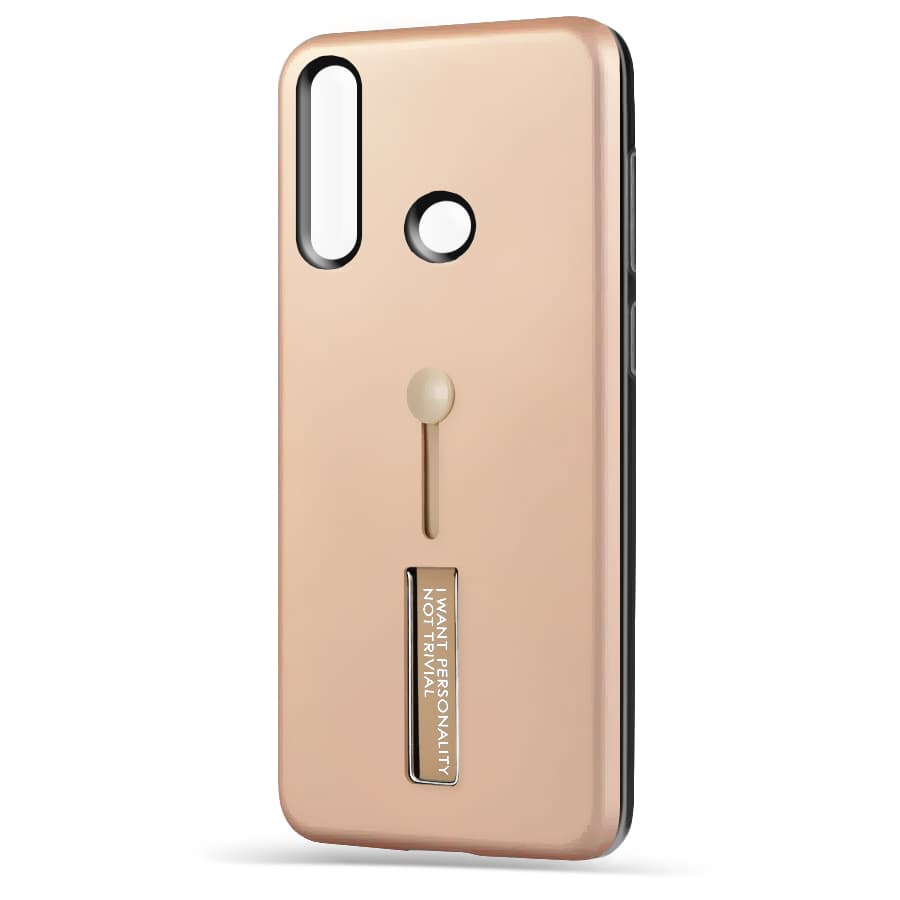 Husa spate pentru Huawei P40 Lite E - Hard Case Stand Gold
