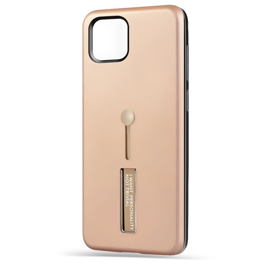 Husa spate pentru iPhone 12 Mini - Hard Case Stand Gold