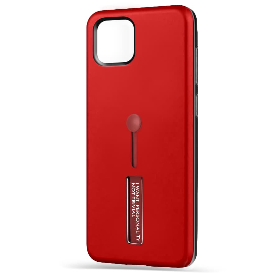Husa spate pentru iPhone 12 - Hard Case Stand Rosu