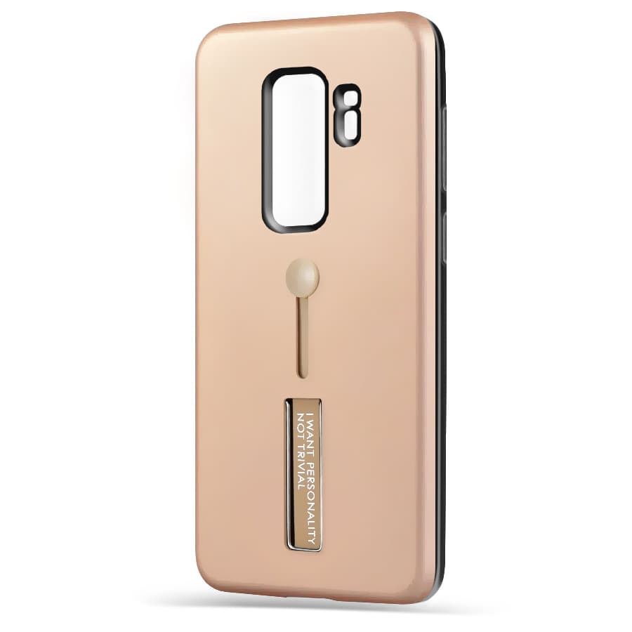Husa spate pentru Samsung S9+ - Hard Case Stand Gold