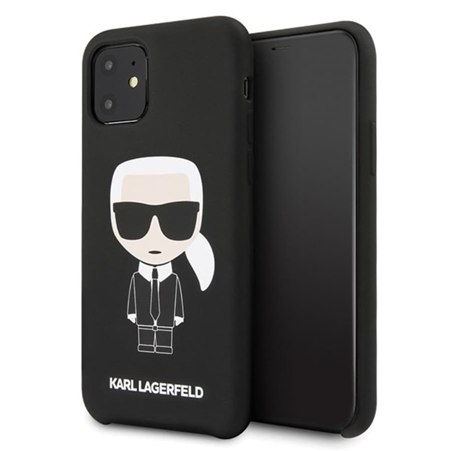 Husa spate pentru iPhone 11 - Iconic Silicon Karl Lagerfeld Negru