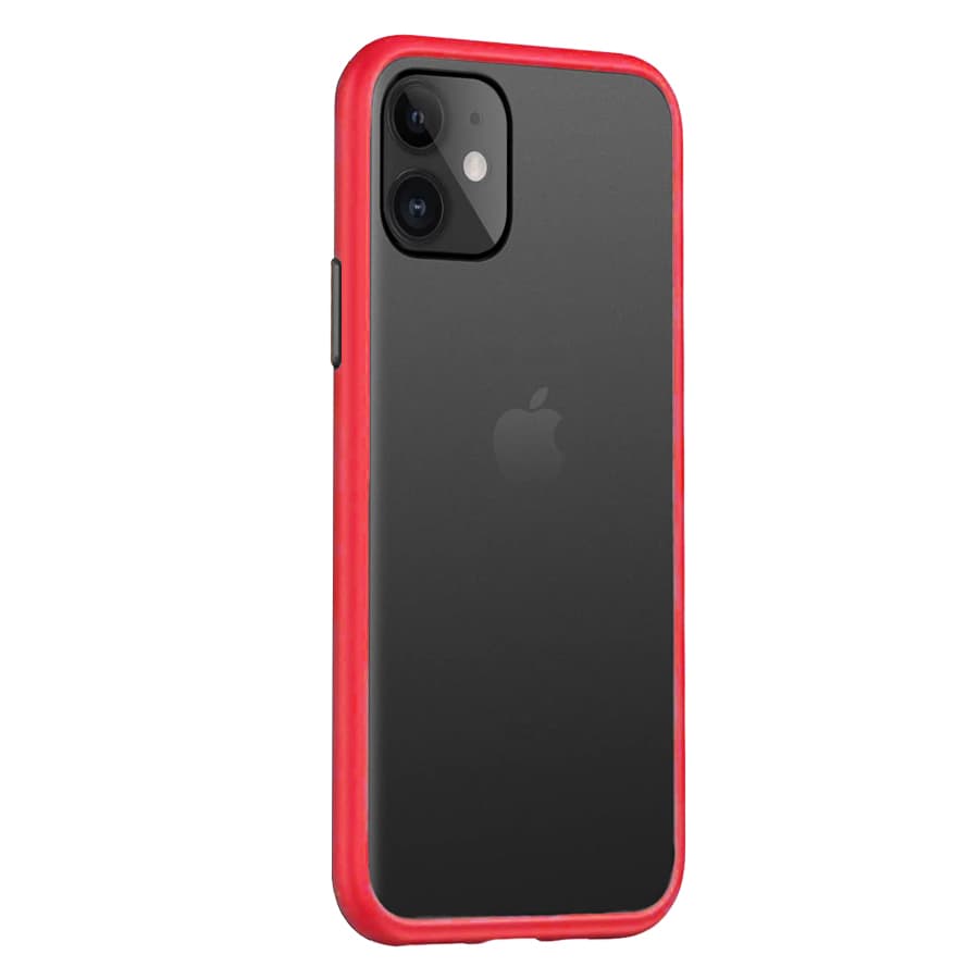 Husa spate pentru iPhone 11 Pro - Button Case Rosu / Negru