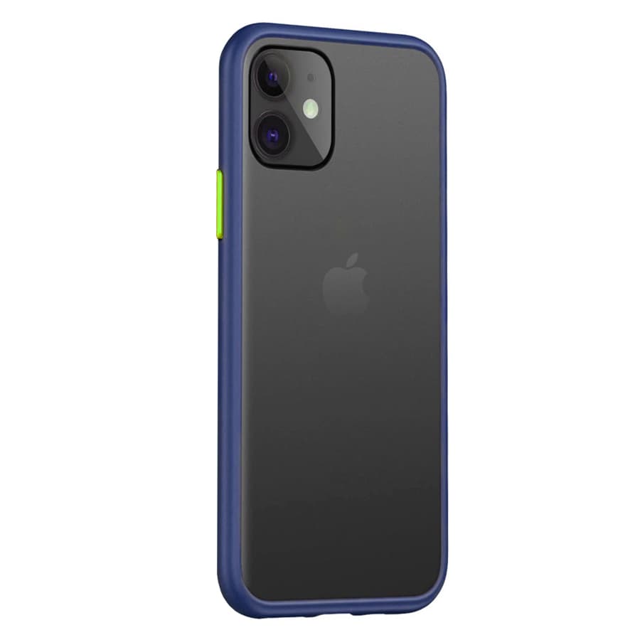 Husa spate pentru iPhone 11 - Button Case Albastru / Verde