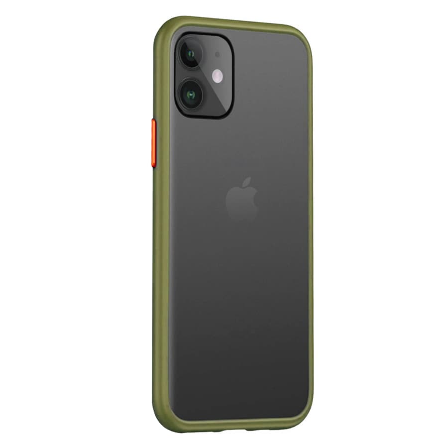 Husa spate pentru iPhone 11 - Button Case Army / Portocaliu