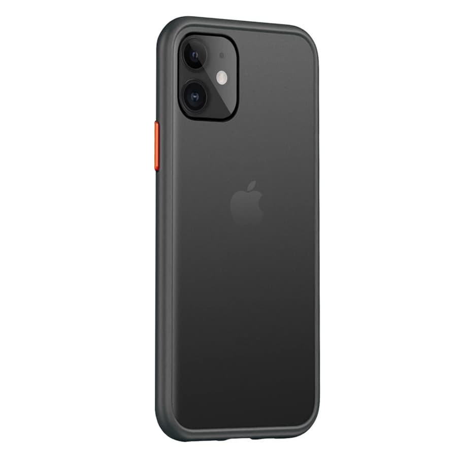 Husa spate pentru iPhone 11 - Button Case Negru / Rosu