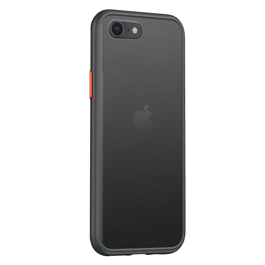 Husa spate pentru iPhone 7 Plus - Button Case Negru / Rosu