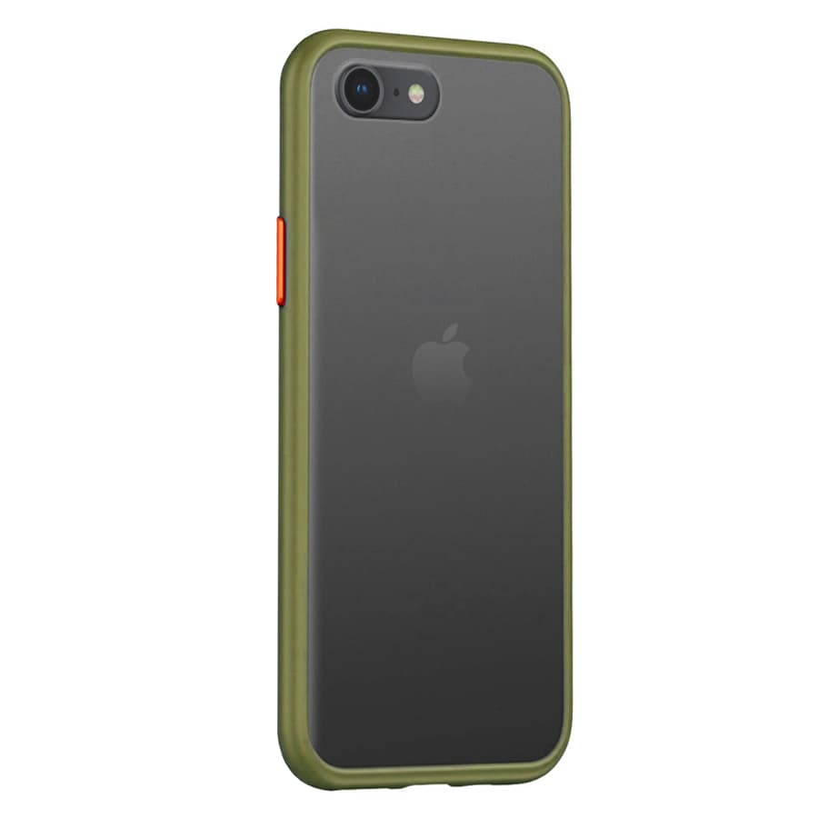 Husa spate pentru iPhone 8 Plus - Button Case Army / Portocaliu