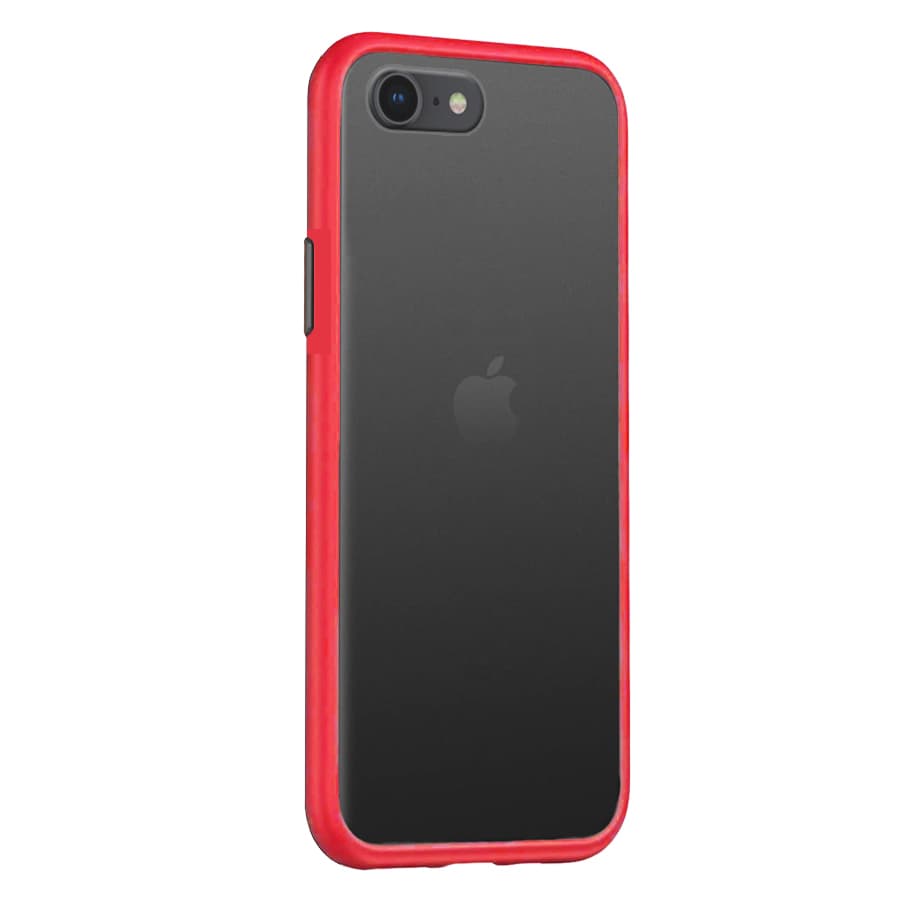 Husa spate pentru iPhone 8 Plus - Button Case Rosu / Negru