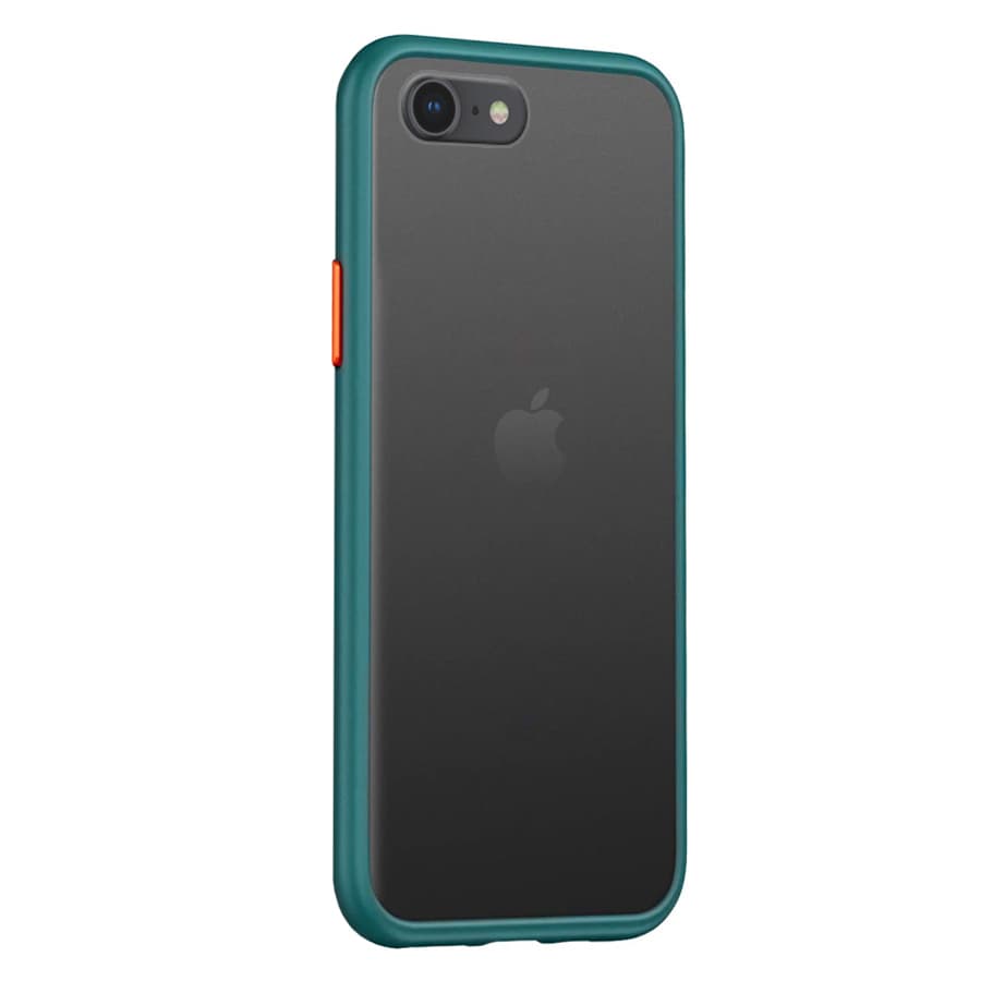 Husa spate pentru iPhone 8 Plus - Button Case Turcoaz / Portocaliu