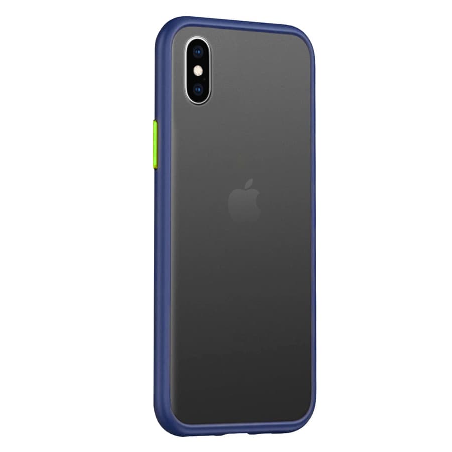 Husa spate pentru iPhone XR - Button Case Albastru / Verde
