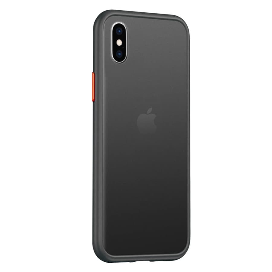 Husa spate pentru iPhone XR - Button Case Negru / Rosu