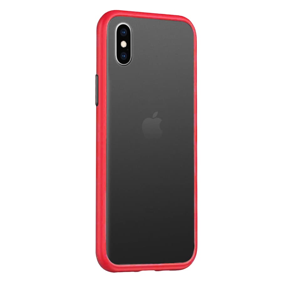 Husa spate pentru iPhone XS - Button Case Rosu / Negru