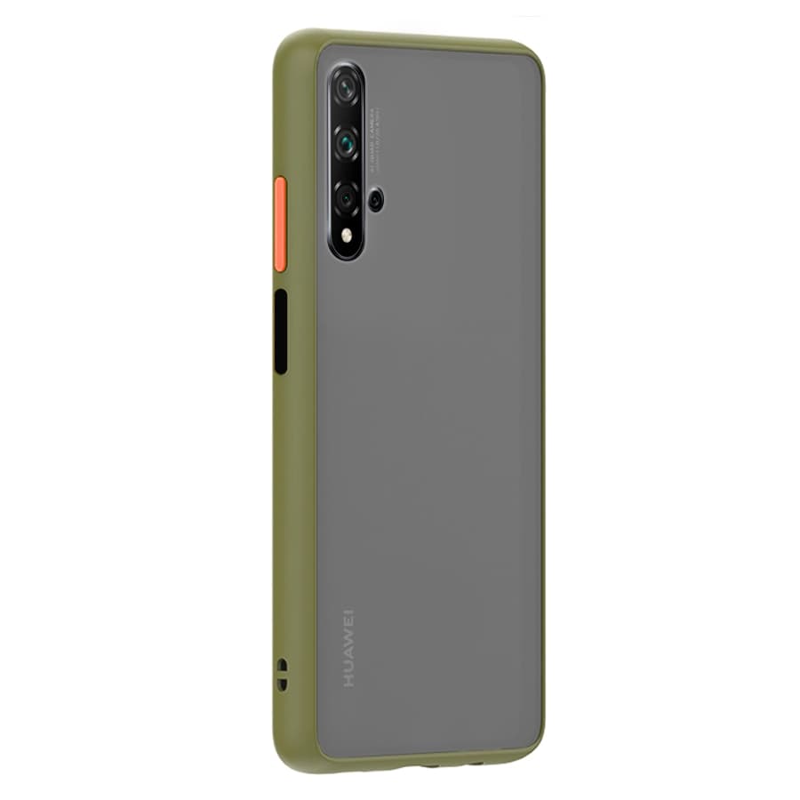 Husa spate pentru Huawei Nova 5T - Button Case Army / Portocaliu