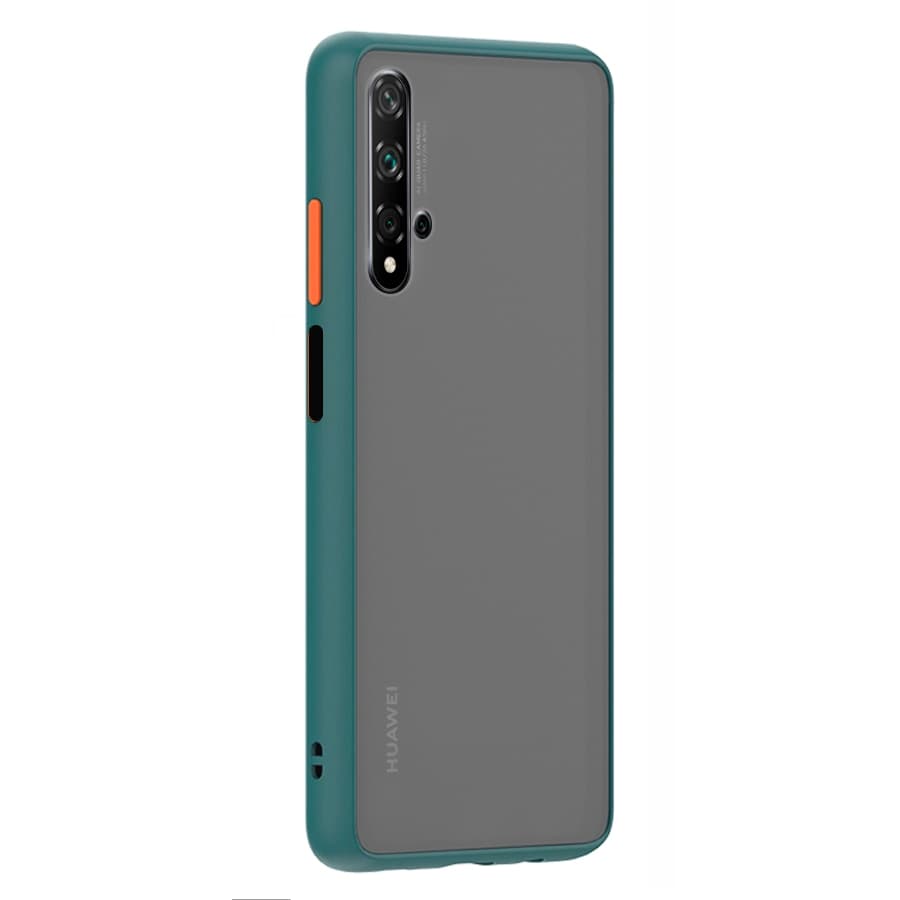 Husa spate pentru Huawei Nova 5T - Button Case Turcoaz / Portocaliu