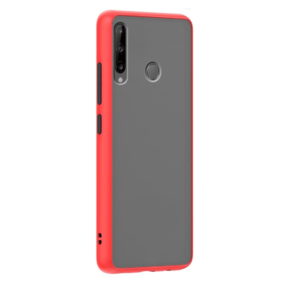 Husa spate pentru Huawei P40 Lite E - Button Case Rosu / Negru