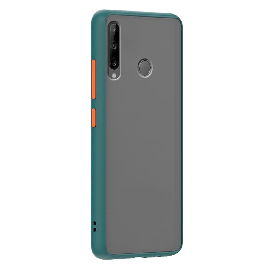 Husa spate pentru Huawei P40 Lite E - Button Case Turcoaz / Portocaliu