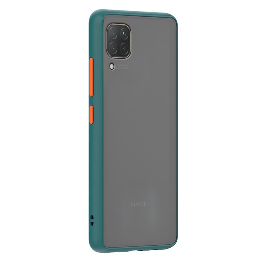 Husa spate pentru Huawei P40 Lite - Button Case Verde Crud / Portocaliu