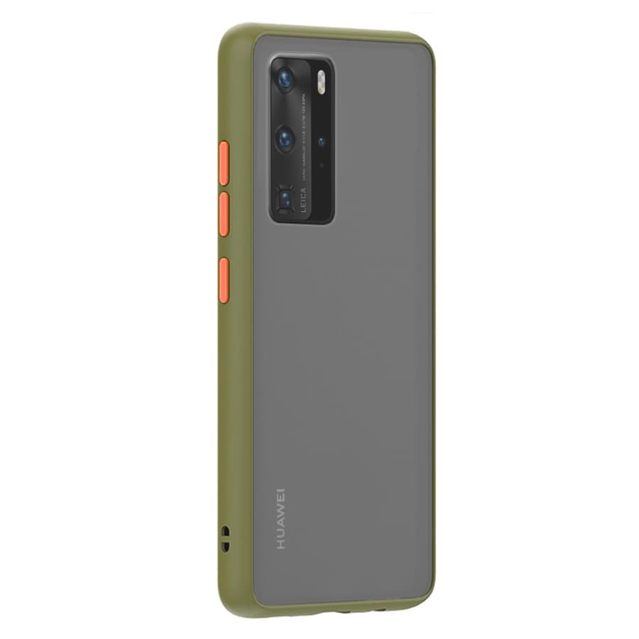 Husa spate pentru Huawei P40 Pro - Button Case Army / Portocaliu