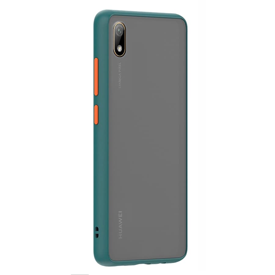 Husa spate pentru Huawei Y5 2019 - Button Case Verde Crud / Portocaliu
