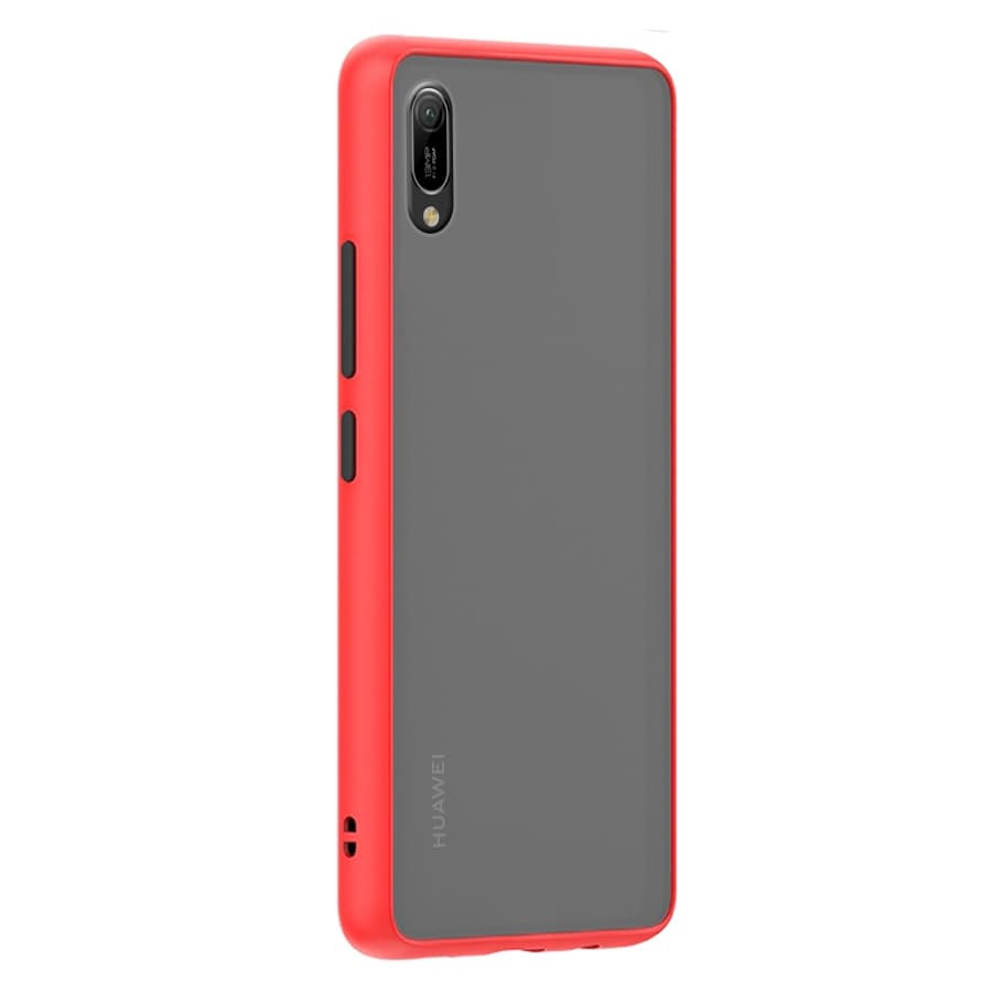 Husa spate pentru Huawei Y6 2019 - Button Case Rosu / Negru