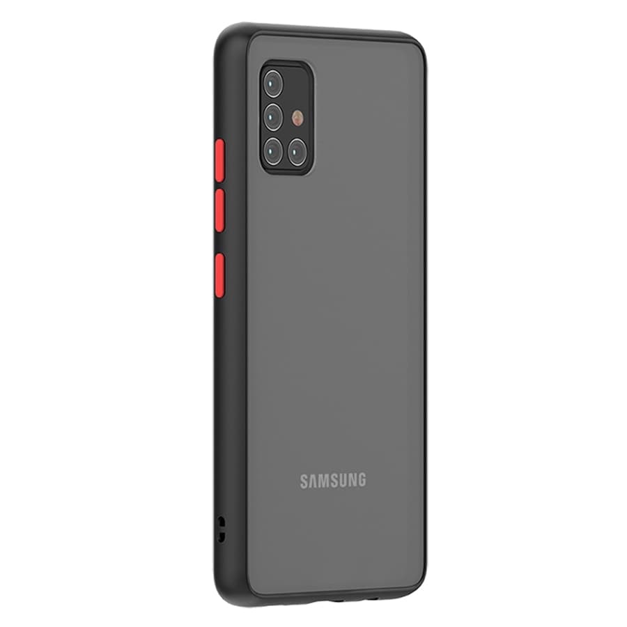 Husa spate pentru Samsung Galaxy A71 - Button Case Negru / Rosu