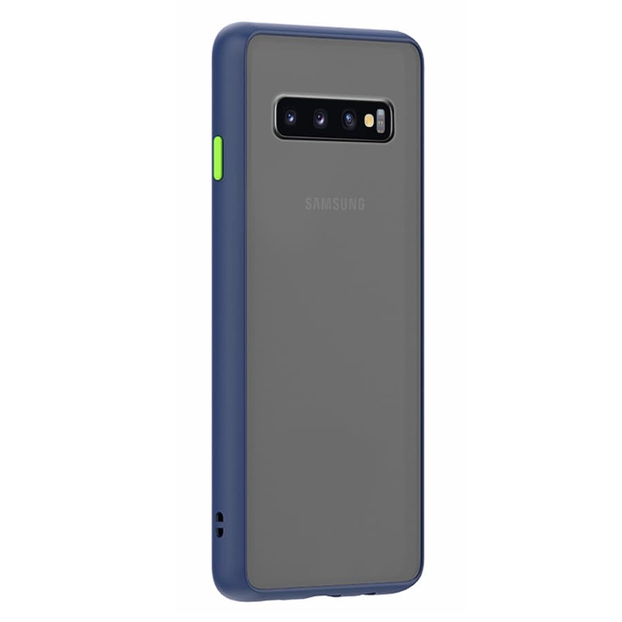 Husa spate pentru Samsung Galaxy S10+ - Button Case Albastru / Verde