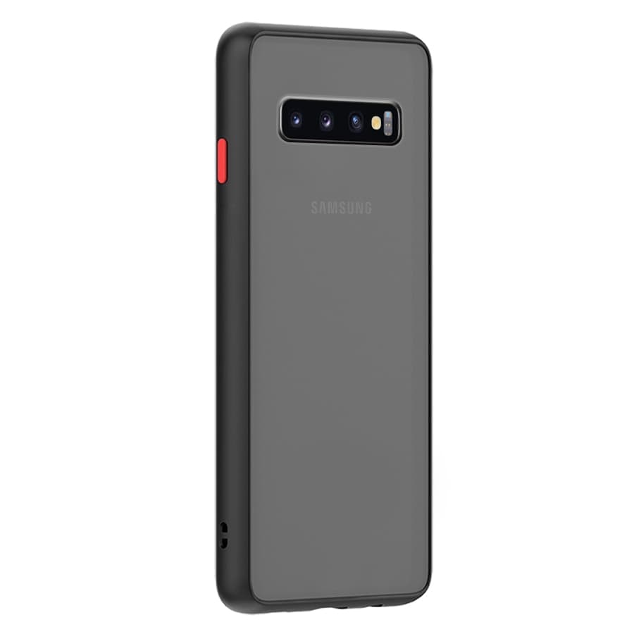 Husa spate pentru Samsung Galaxy S10+ - Button Case Negru / Rosu