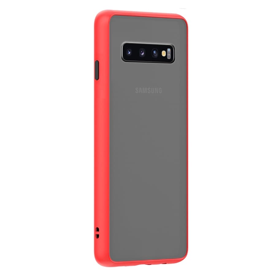 Husa spate pentru Samsung Galaxy S10+ - Button Case Rosu / Negru