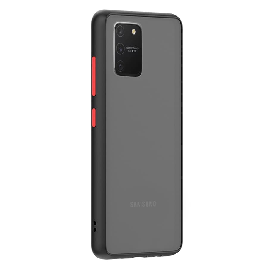 Husa spate pentru Samsung Galaxy S10 Lite - Button Case Negru / Rosu