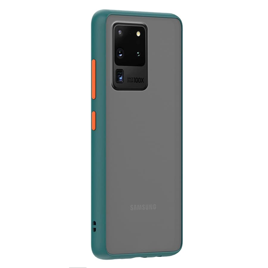 Husa spate pentru Samsung Galaxy S20 Ultra - Button Case Turcoaz / Portocaliu