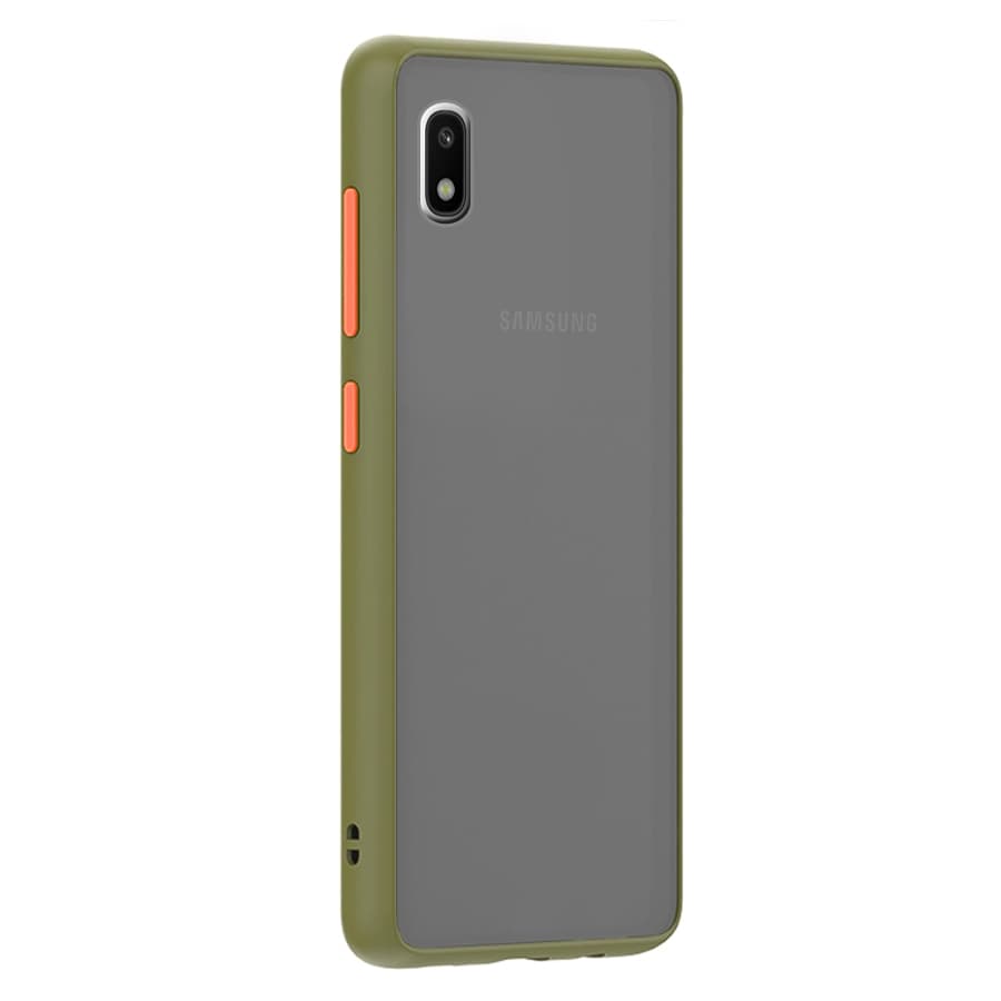 Husa spate pentru Samsung Galaxy A10 - Button Case Army / Portocaliu