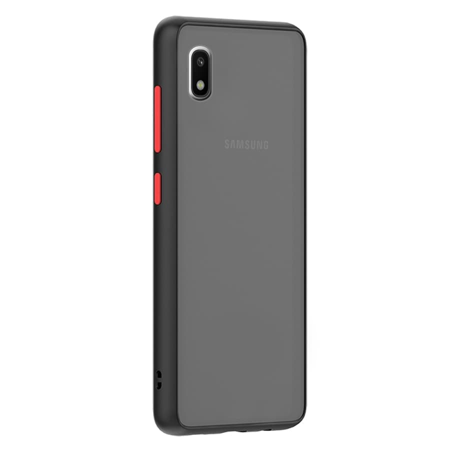 Husa spate pentru Samsung Galaxy A10 - Button Case Negru / Rosu