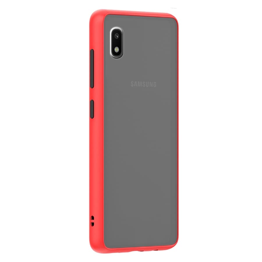 Husa spate pentru Samsung Galaxy A10 - Button Case Rosu / Negru