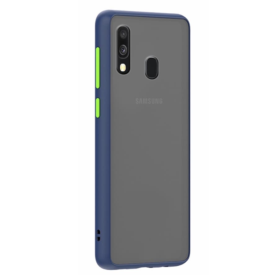 Husa spate pentru Samsung Galaxy A20e - Button Case Albastru / Verde
