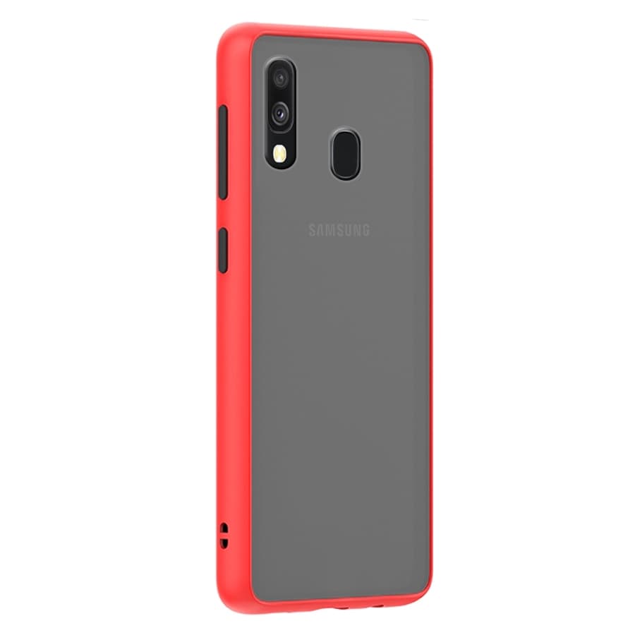 Husa spate pentru Samsung Galaxy A20e - Button Case Rosu / Negru