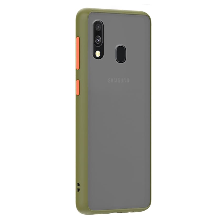 Husa spate pentru Samsung Galaxy A40 - Button Case Army / Portocaliu