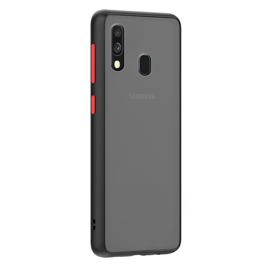 Husa spate pentru Samsung Galaxy A40 - Button Case Negru / Rosu